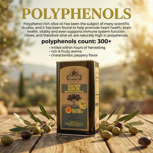 Aleta Organic & Ellora PDO SITIA Estate Extra Virgin Greek Olive Oil, 1 Ltr Tin, 33.8 oz. Combo