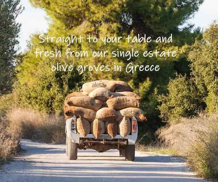Greek Organic Extra Virgin Olive Oil - Aleta PDO Single Estate 1 Ltr Tin Pack of 4