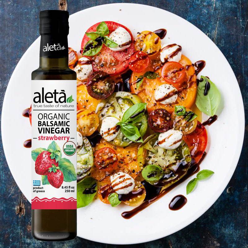 Aleta Organic, Orange Infused Balsamic Vinegar, Glass Bottle, 8.45 oz. - Aleta Farms