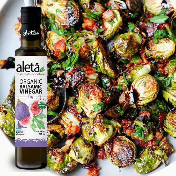 Aleta Organic, Fig Infused Balsamic Vinegar, Glass Bottle, 8.45 oz. - Aleta Farms