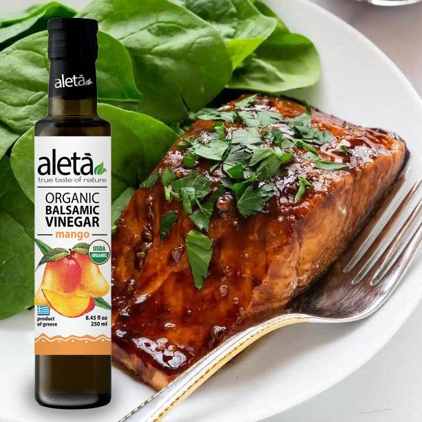 Aleta Organic, Mango Infused Balsamic Vinegar, Glass Bottle, 8.45 oz. - Aleta Farms