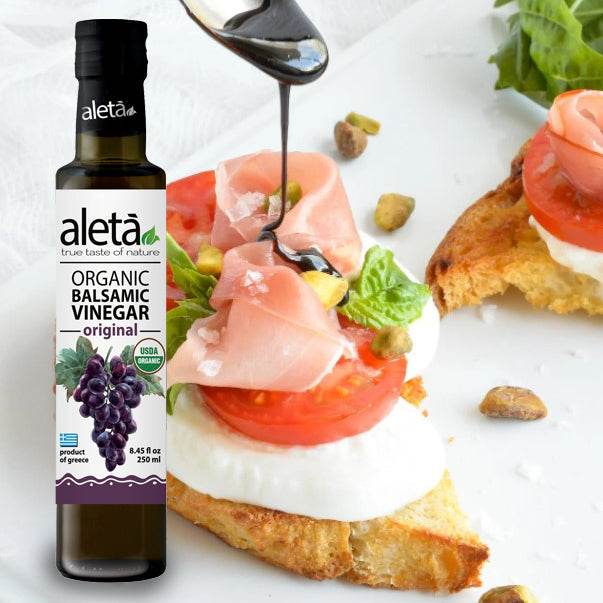 Aleta Organic, Natural Plain Balsamic Vinegar, Glass Bottle, 8.45 oz. - Aleta Farms