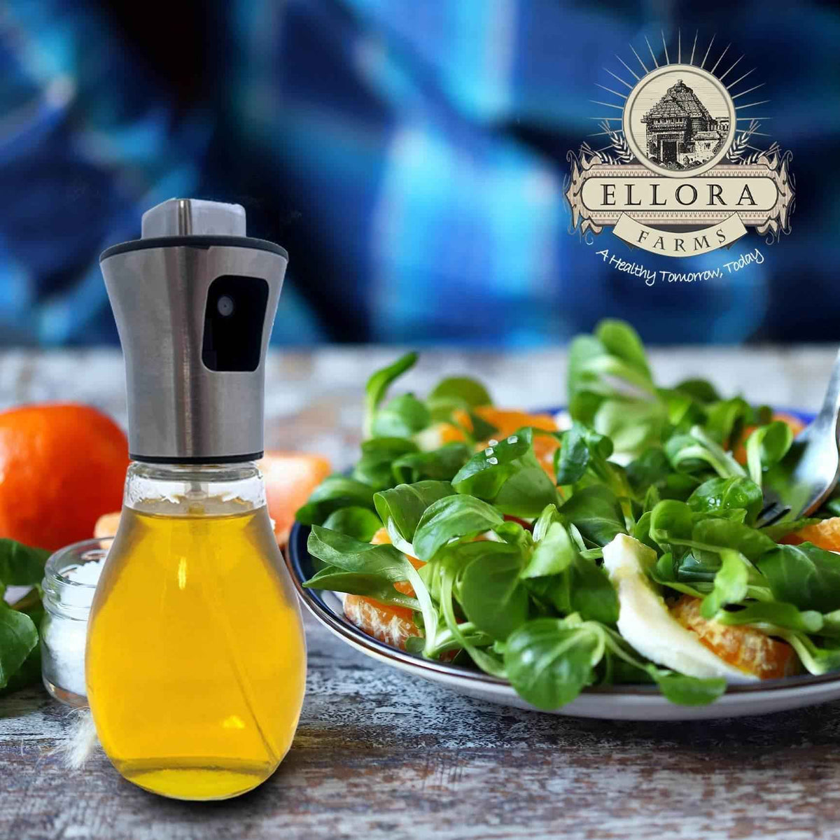Aries Chef Premium Oil, Vinegar Mister or Sprayer, 200 ml (6.7 oz) Glass Bottle, Pack of 2