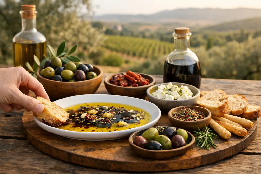 Prepare a Dipping Oil Platter for Guests