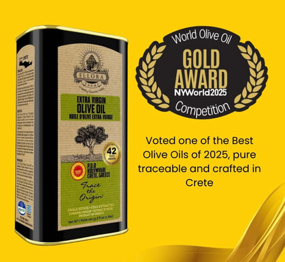 Traceable & Single Estate Greek Extra Virgin Olive Oil, Kosher & PDO Certified, 33.8 oz.