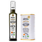 Combo Pack, Aleta Organic PDO Single Estate Messara Extra Virgin Olive Oil, 17 oz Glass Bottle and 17 oz Refill tin, Pack of 2