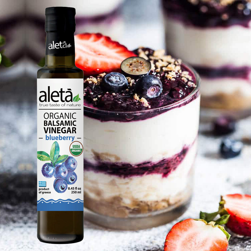 Aleta Organic, Infused Balsamic Vinegar, Plain & Mango Pack, Glass Bottle, 8.45 oz., Pack of 2