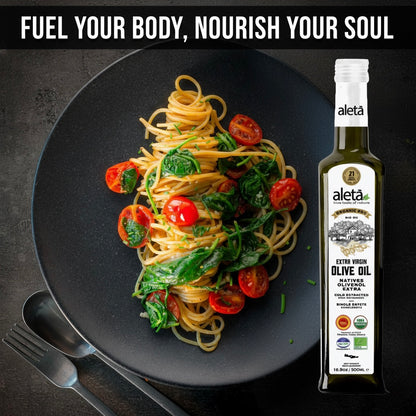 Aleta Organic & PDO Extra Virgin Greek Olive Oil, 2025 Gold Award, 17 oz. Bottle