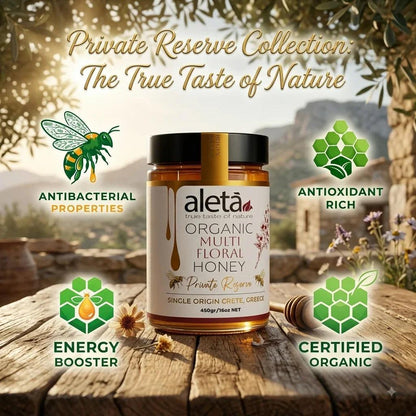 Aleta Organic Multifloral & FIR Greek Honey Combo Pack, Superfood Private Reserve, 450g (1lb) Unity Brands Group