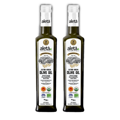 Aleta Organic & PDO Extra Virgin Greek Olive Oil, 2025 Gold Award, 17 oz. Bottle