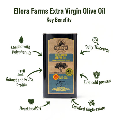 Aleta Organic & Ellora PDO SITIA Single Estate Extra Virgin Greek Olive Oil, 1 Ltr Tin, 33.8 oz. Combo