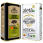 Aleta Organic & Ellora PDO Single Estate Extra Virgin Greek Olive Oil, 1 Ltr Tin, 33.8 oz. Combo