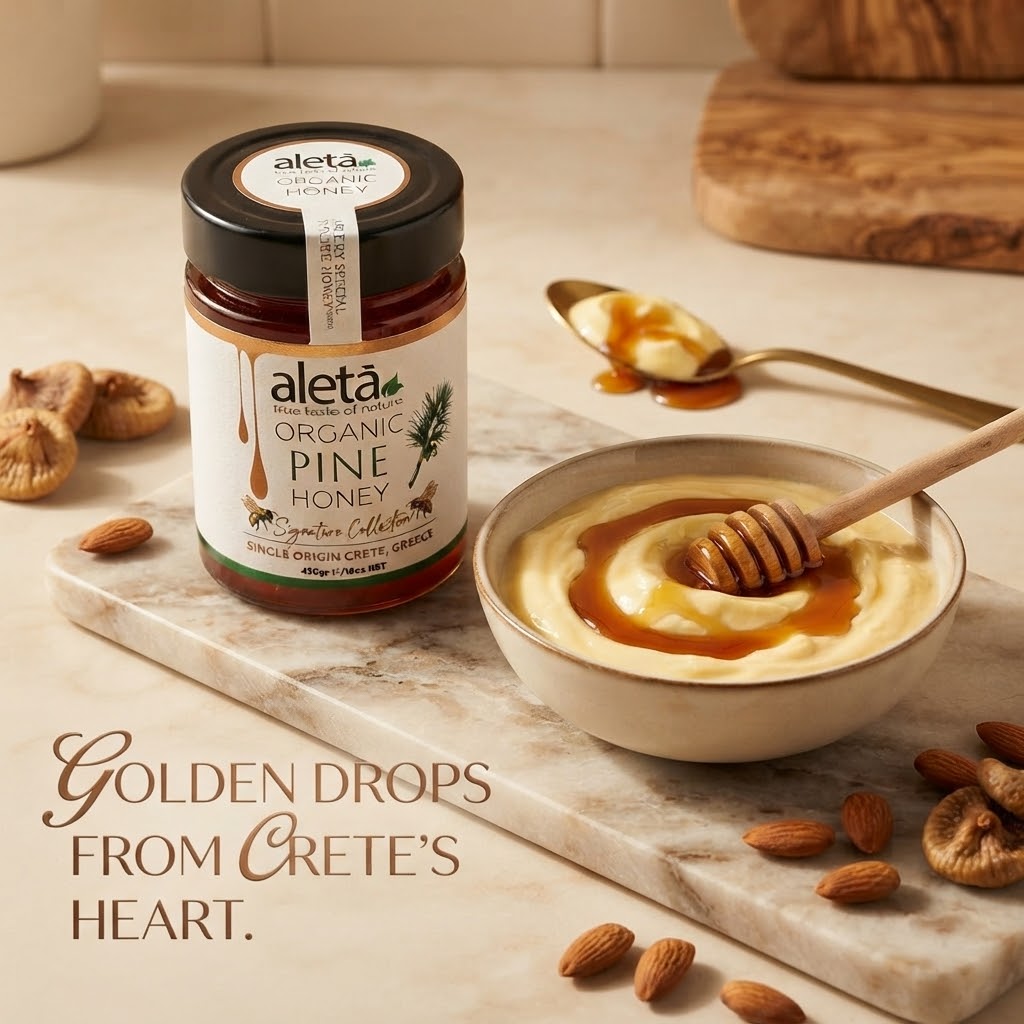 Aleta Organic Rare Pine Greek Honey, Natures Superfood, loaded with antioxidants, Signature Collection, 450g (1lb) Unity Brands Group