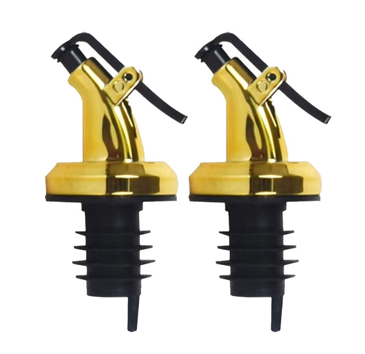 Venus Chef Pourer, Perfect for Oil, Vinegar or Wines, Snap on Lock, Gold, Pack of 2