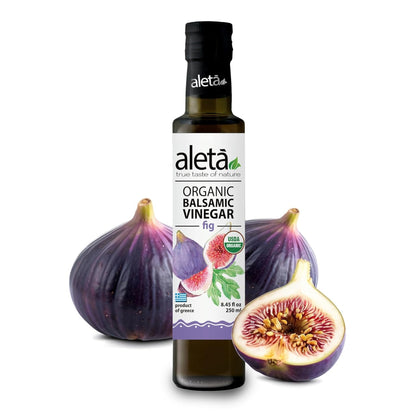 Aleta Organic, Infused Balsamic Vinegar, Orange & Fig Pack, Glass Bottle, 8.45 oz., Pack of 2