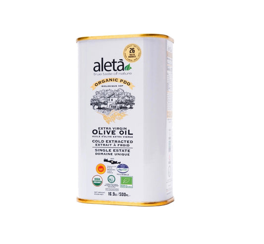 Aleta Organic & PDO Single Estate Traceable Extra Virgin Greek Olive Oil, 500 ml (17 oz) Tin