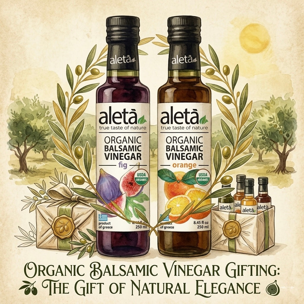Aleta Organic, Infused Balsamic Vinegar, Orange & Fig Pack, Glass Bottle, 8.45 oz., Pack of 2