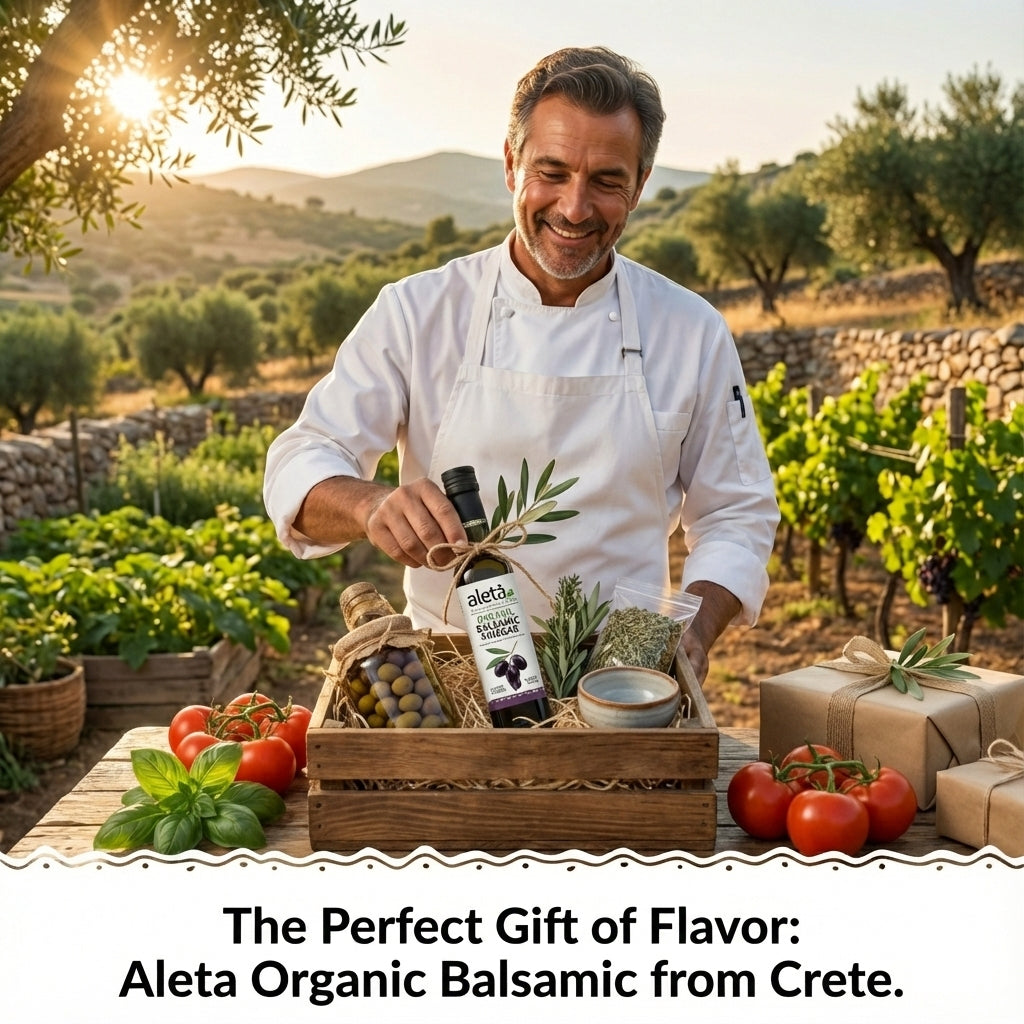 Aleta Organic, Natural Plain Balsamic Vinegar, Glass Bottle, 8.45 oz.